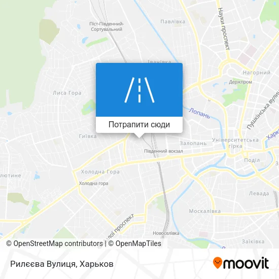 Карта Рилєєва Вулиця