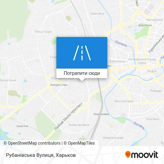 Карта Рубанівська Вулиця