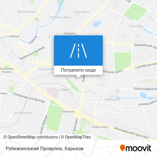 Карта Рубежанський Провулок