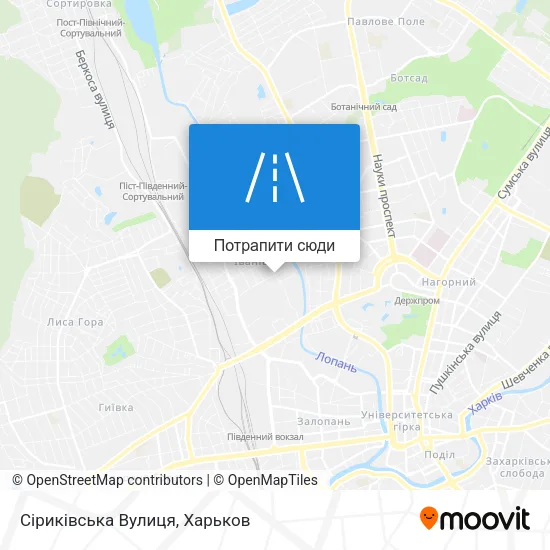 Карта Сіриківська Вулиця