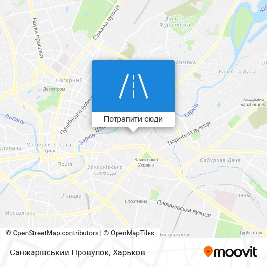 Карта Санжарівський Провулок