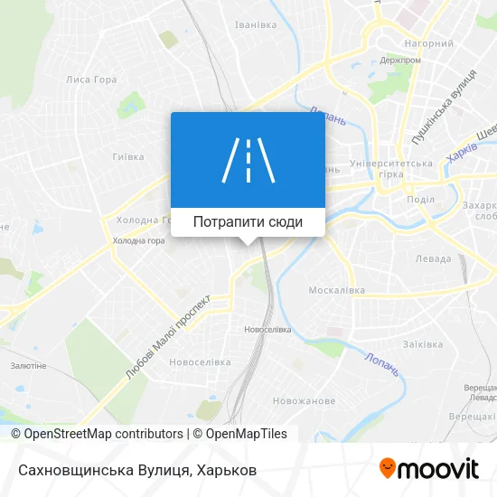 Карта Сахновщинська Вулиця