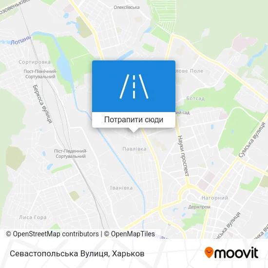 Карта Севастопольська Вулиця