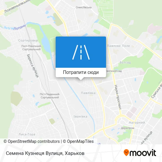 Карта Семена Кузнеця Вулиця