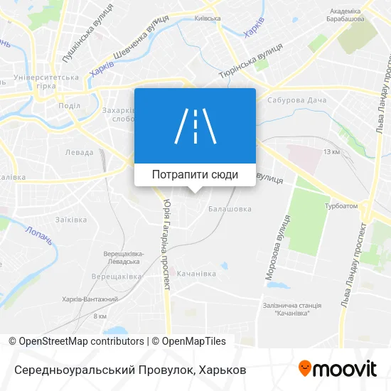 Карта Середньоуральський Провулок