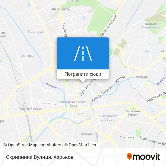 Карта Скрипника Вулиця