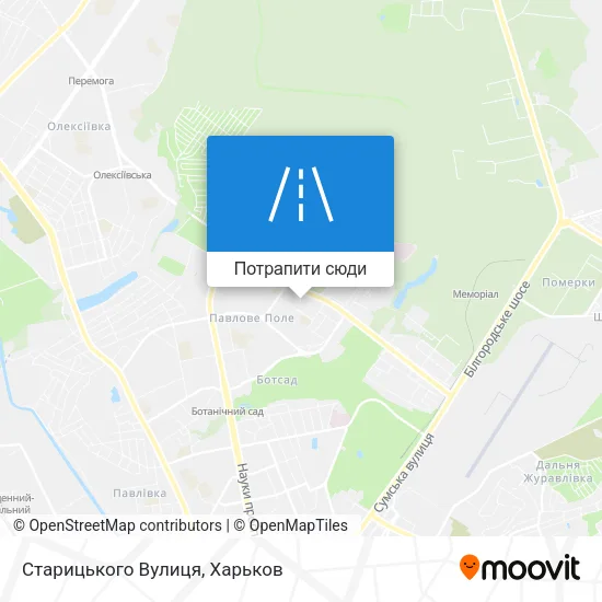 Карта Старицького Вулиця