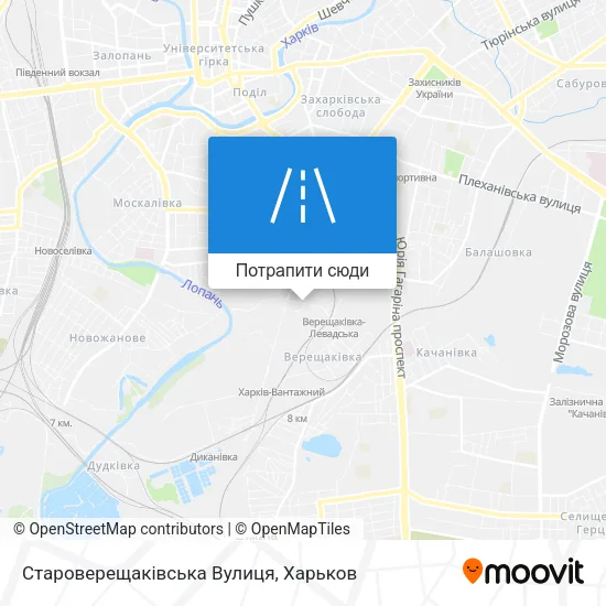 Карта Староверещаківська Вулиця