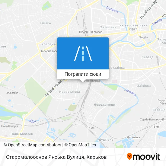 Карта Старомалооснов’Янська Вулиця