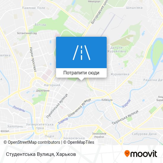 Карта Студентська Вулиця