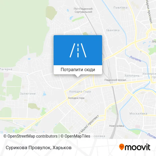 Карта Сурикова Провулок