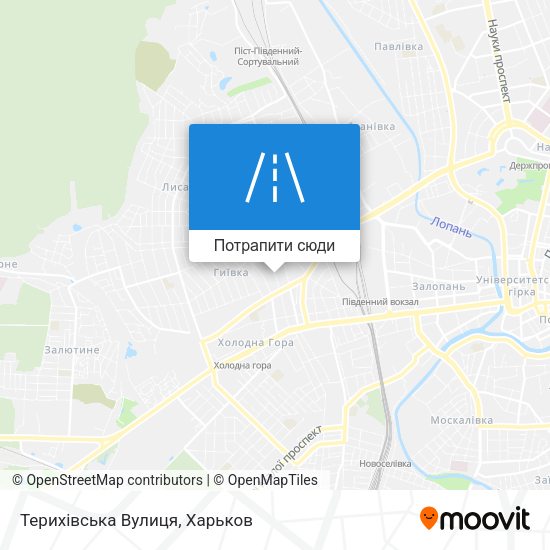 Карта Терихівська Вулиця