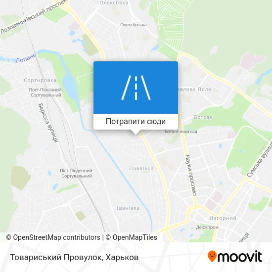 Карта Товариський Провулок