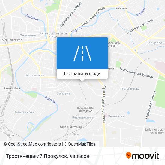 Карта Тростянецький Провулок