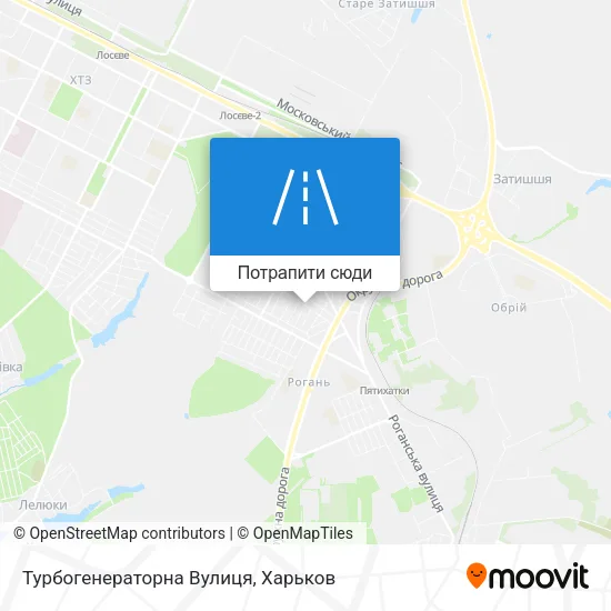 Карта Турбогенераторна Вулиця