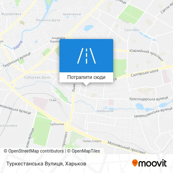 Карта Туркестанська Вулиця