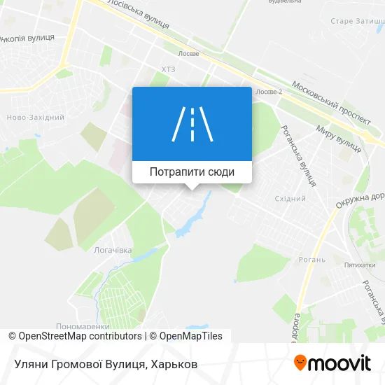 Карта Уляни Громової Вулиця