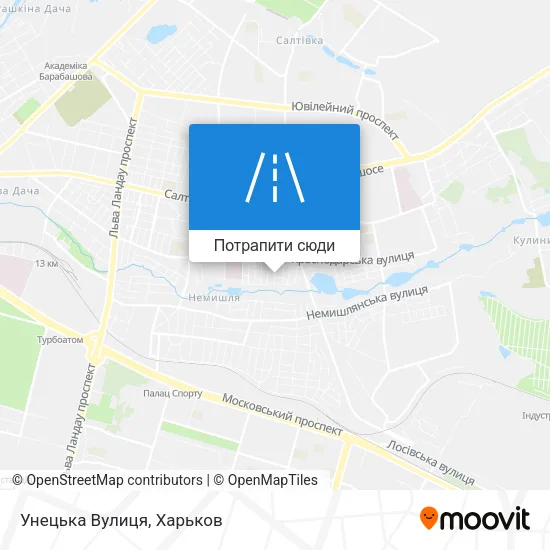 Карта Унецька Вулиця