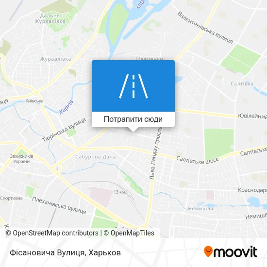Карта Фісановича Вулиця