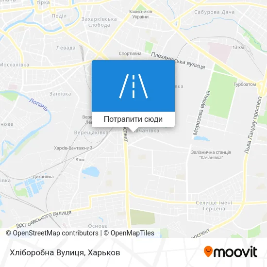 Карта Хліборобна Вулиця
