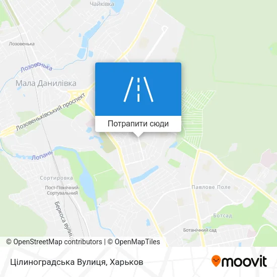 Карта Цілиноградська Вулиця