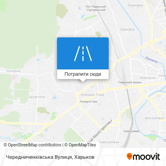 Карта Чередниченківська Вулиця
