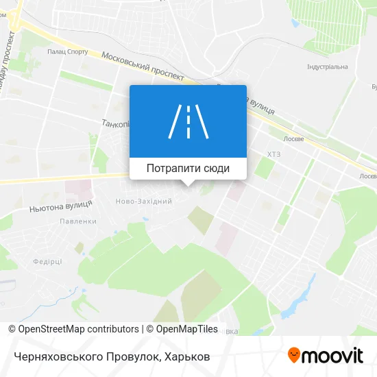 Карта Черняховського Провулок