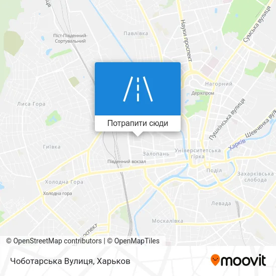 Карта Чоботарська Вулиця