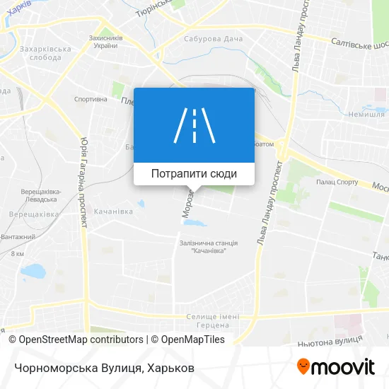 Карта Чорноморська Вулиця