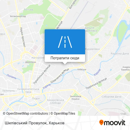 Карта Шилівський Провулок