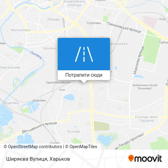 Карта Ширяєва Вулиця