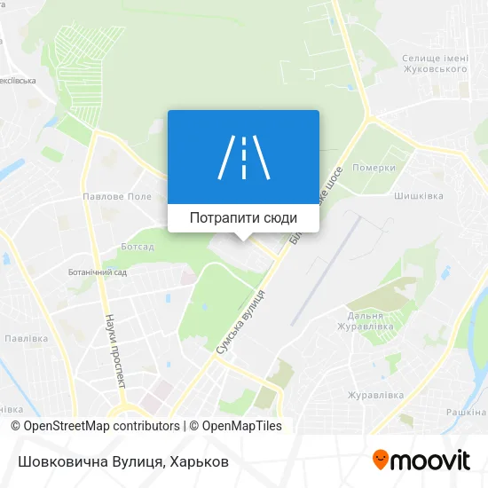 Карта Шовковична Вулиця