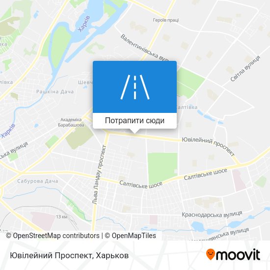Карта Ювілейний Проспект