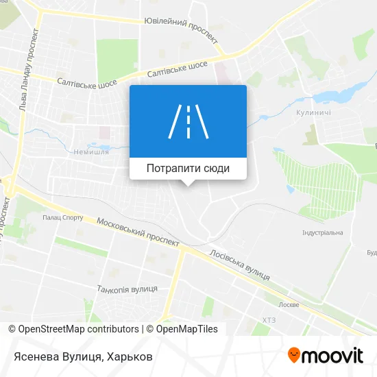Карта Ясенева Вулиця