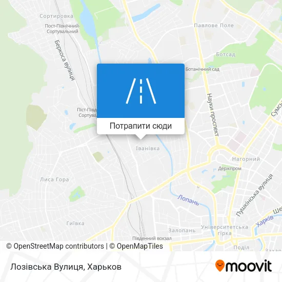 Карта Лозівська Вулиця