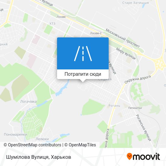 Карта Шумілова Вулиця