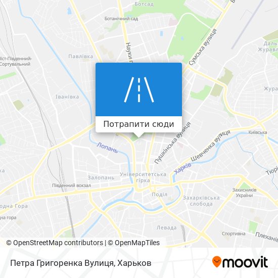Карта Петра Григоренка Вулиця