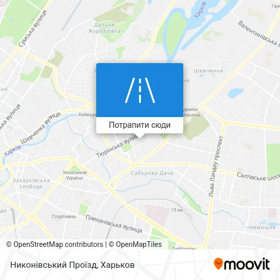 Карта Никонівський Проїзд