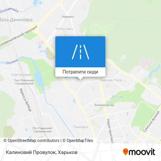 Карта Калиновий Провулок