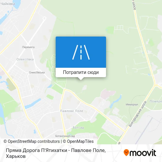 Карта Пряма Дорога П'Ятихатки - Павлове Поле
