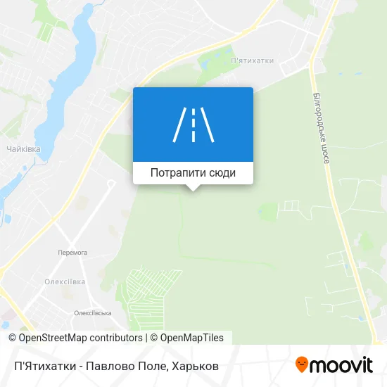 Карта П'Ятихатки - Павлово Поле