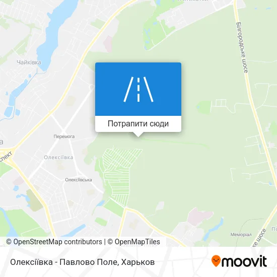Карта Олексіївка - Павлово Поле