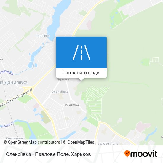 Карта Олексіївка - Павлове Поле