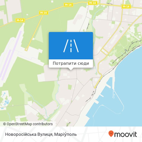 Карта Новоросійська Вулиця