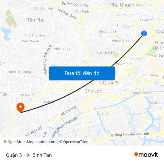 Quận 3 to Binh Tan map