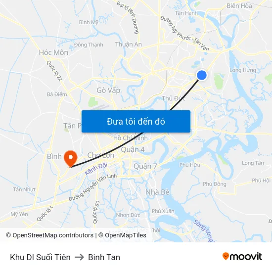 Khu Dl Suối Tiên to Binh Tan map
