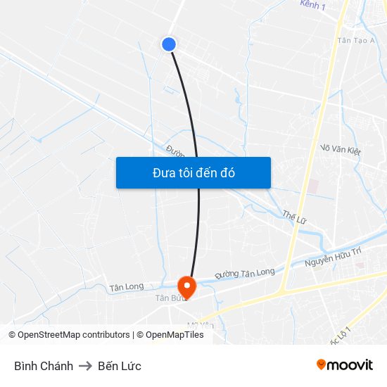 Bình Chánh to Bến Lức map