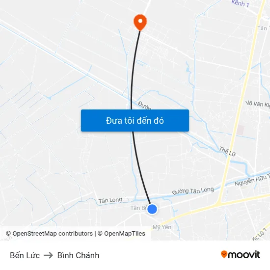 Bến Lức to Bình Chánh map