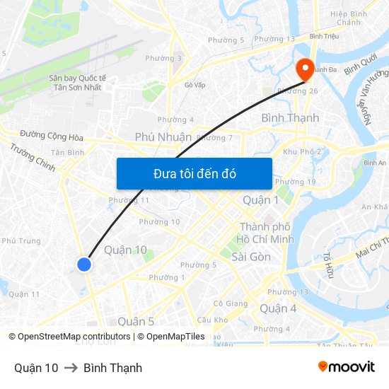 Quận 10 to Bình Thạnh map