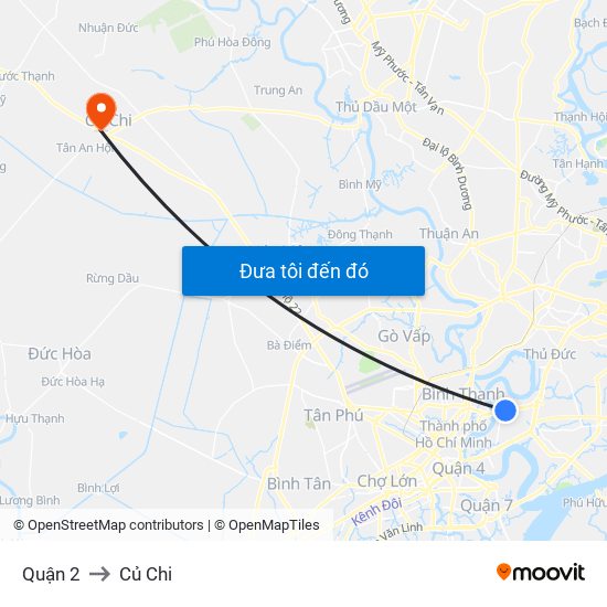 Quận 2 to Củ Chi map